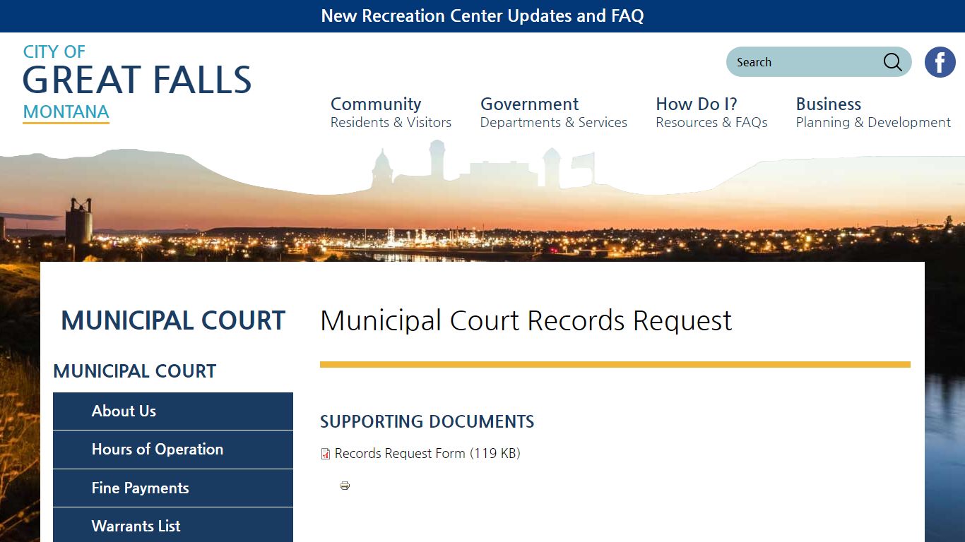 Municipal Court Records Request | City of Great Falls Montana