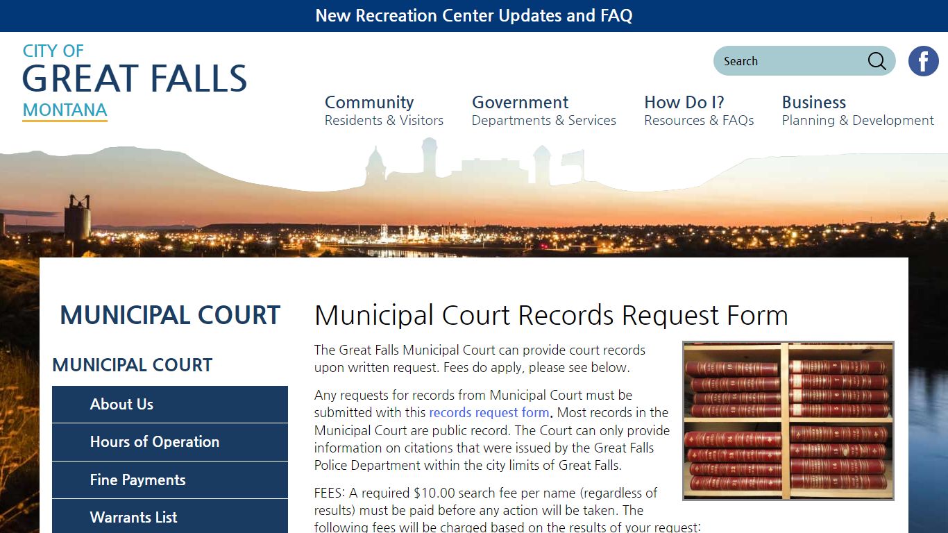 Municipal Court Records Request Form | City of Great Falls ...